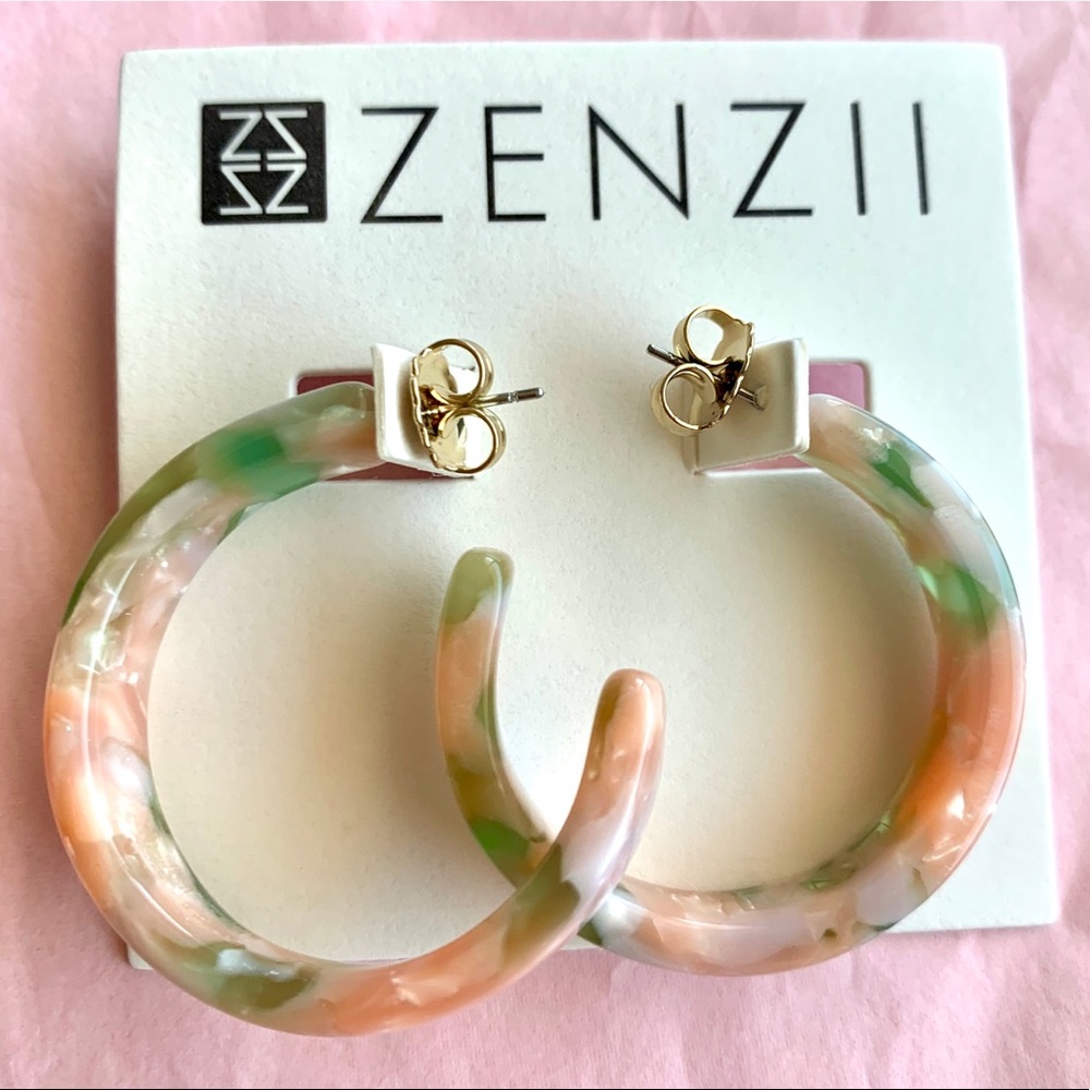 Zenzii Gold tone Acetate hooped earrings